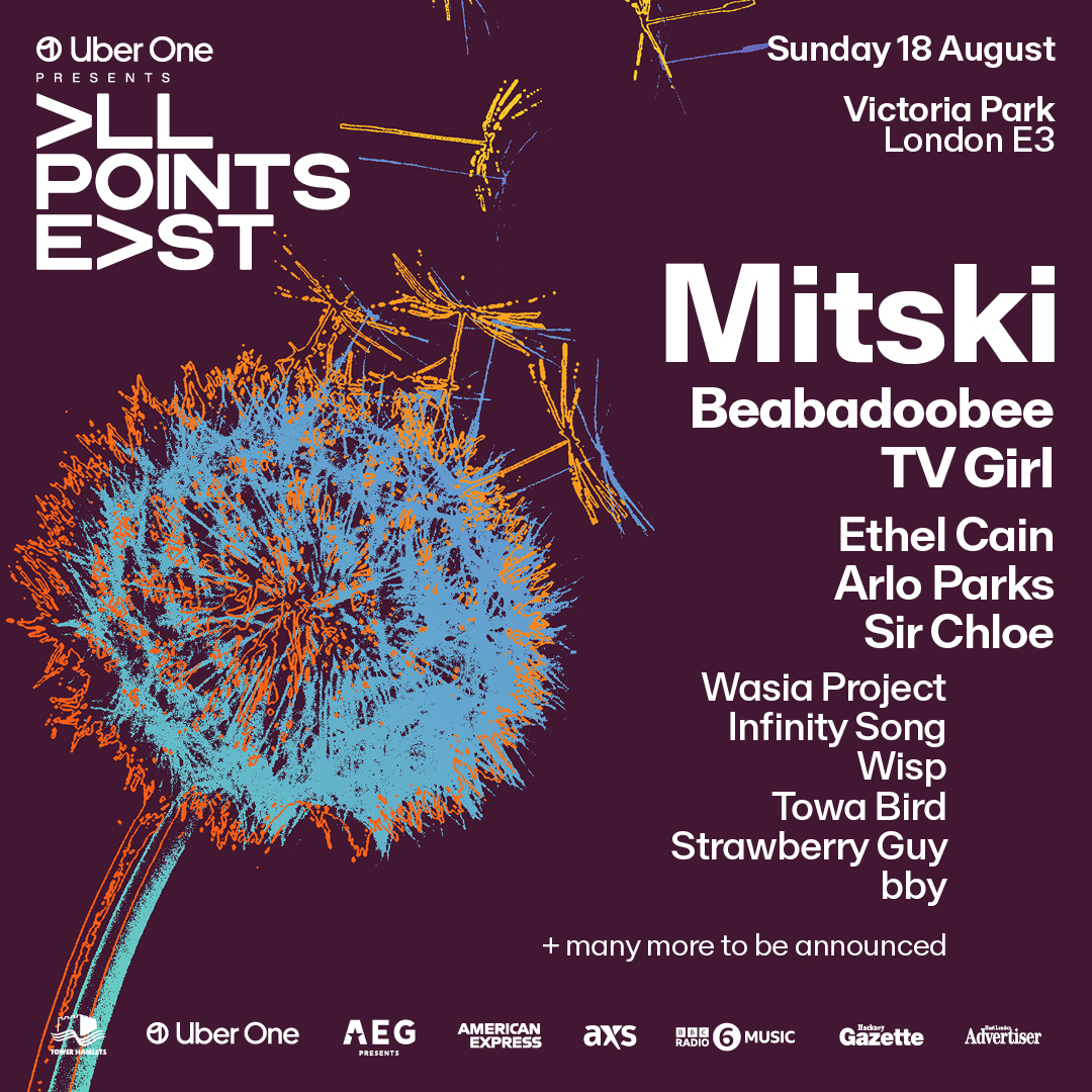 the official line-up poster for Mitski at All Points East 2024