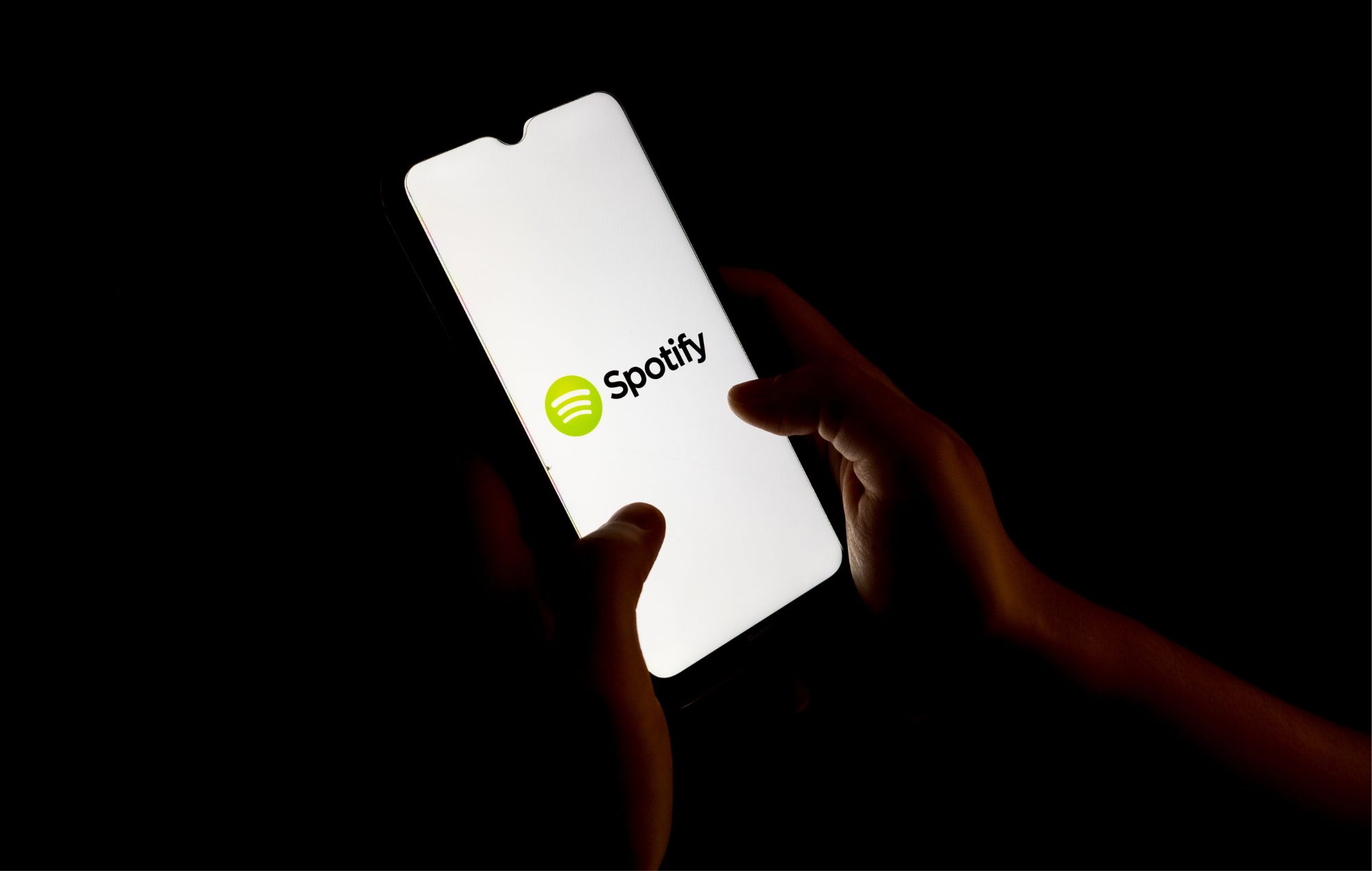 Spotify logo seen displayed on a smartphone screen stock image