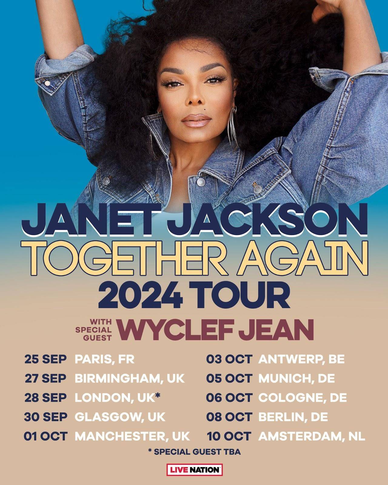 Janet Jackson UK and European 'Together Again' 2024 tour