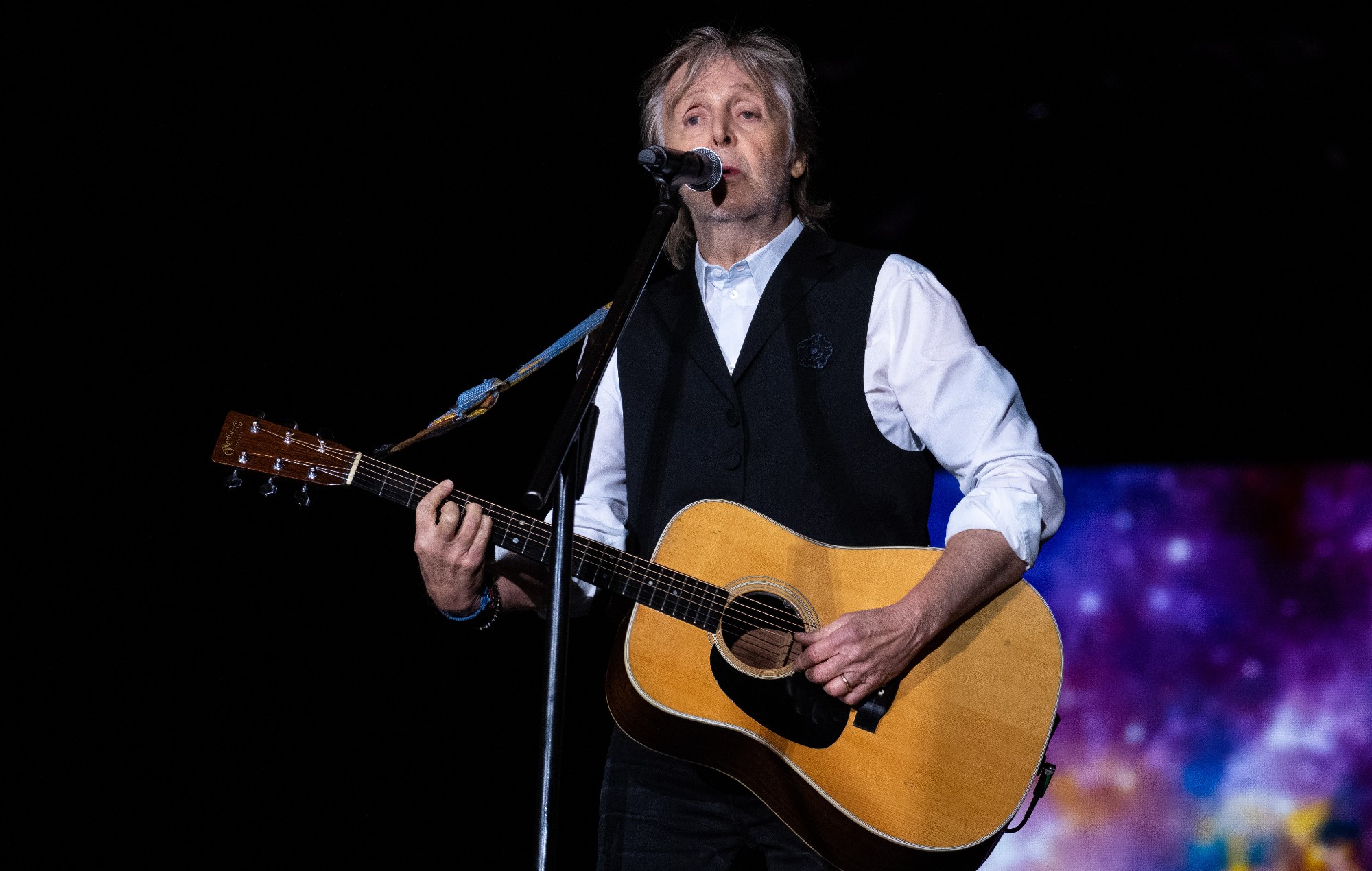 Paul McCartney performs on The Pyramid Stage during day four of Glastonbury Festival