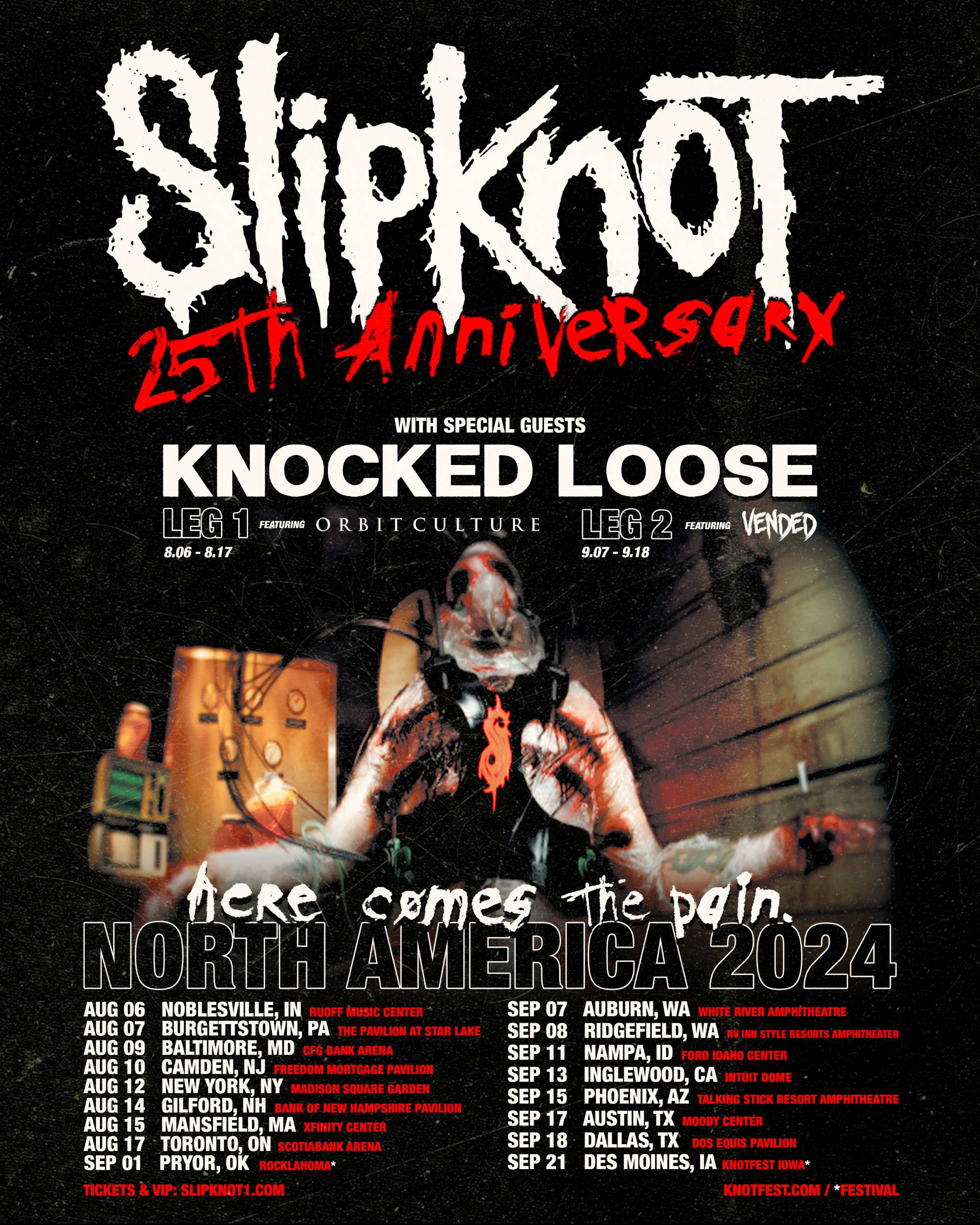 SLIPKNOT - 25TH ANNIVERSARY TOUR - NORTH AMERICA Credit: PRESS