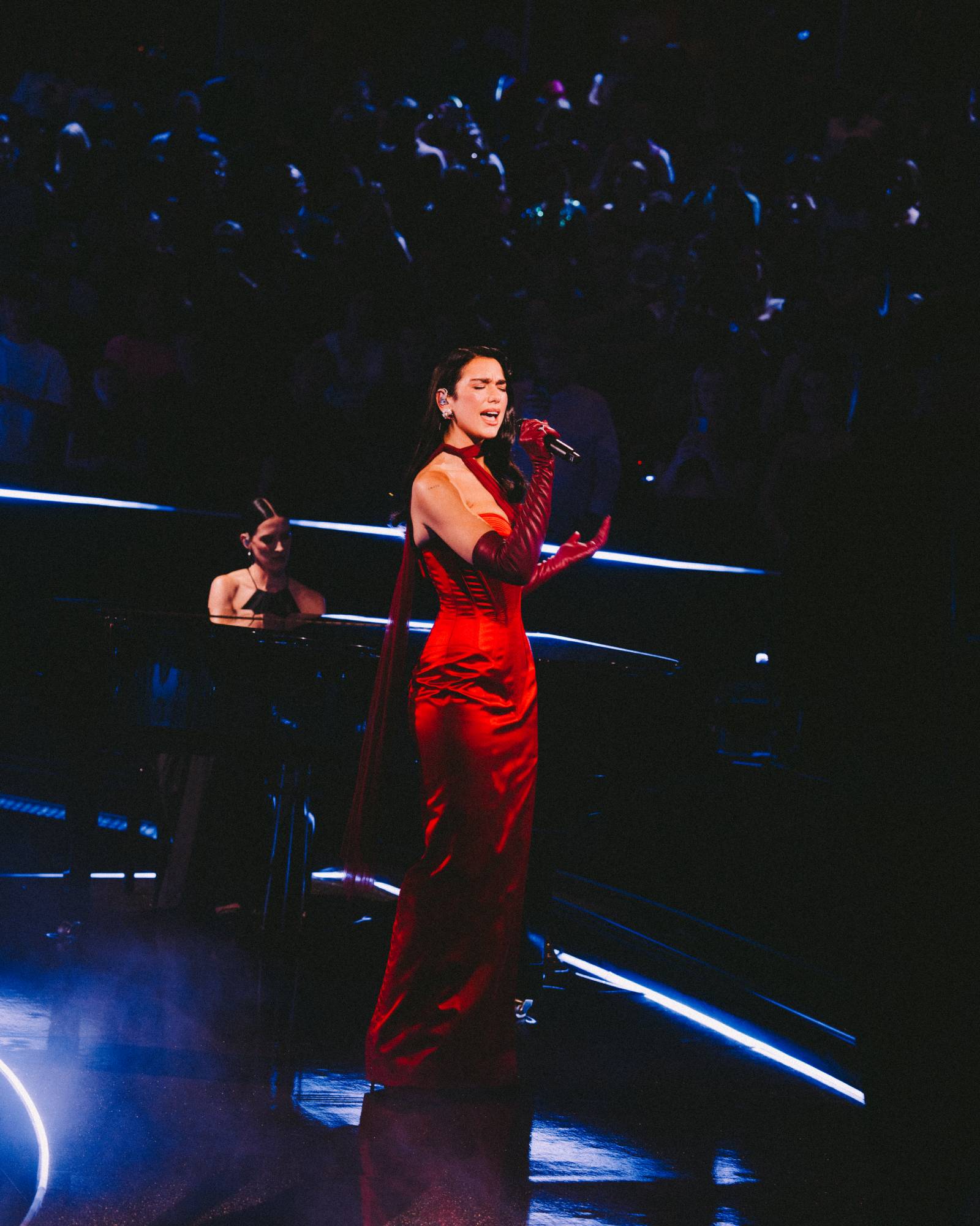 Dua Lipa live at London's Royal Albert Hall. Credit: Lloyd Wakefield