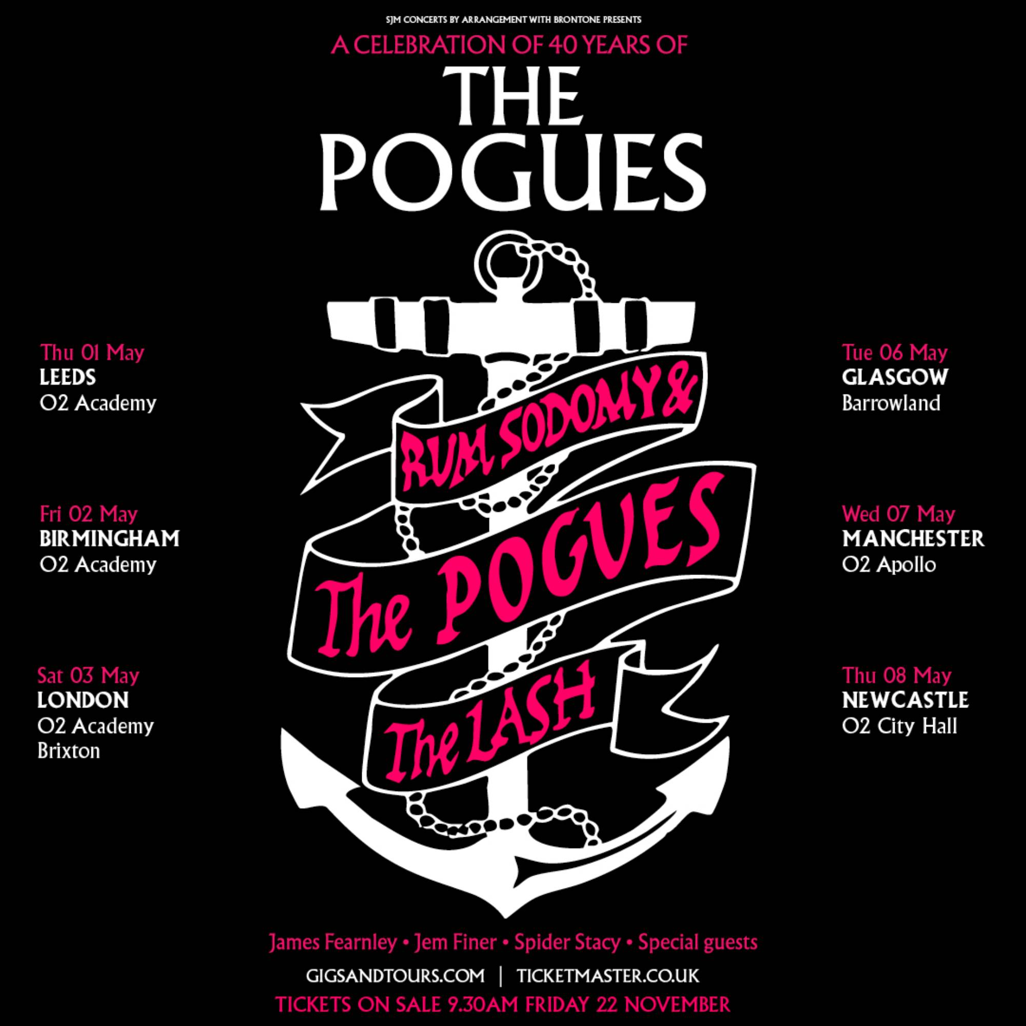 The Pogues UK and Ireland 2025 tour poster. Credit: PRESS