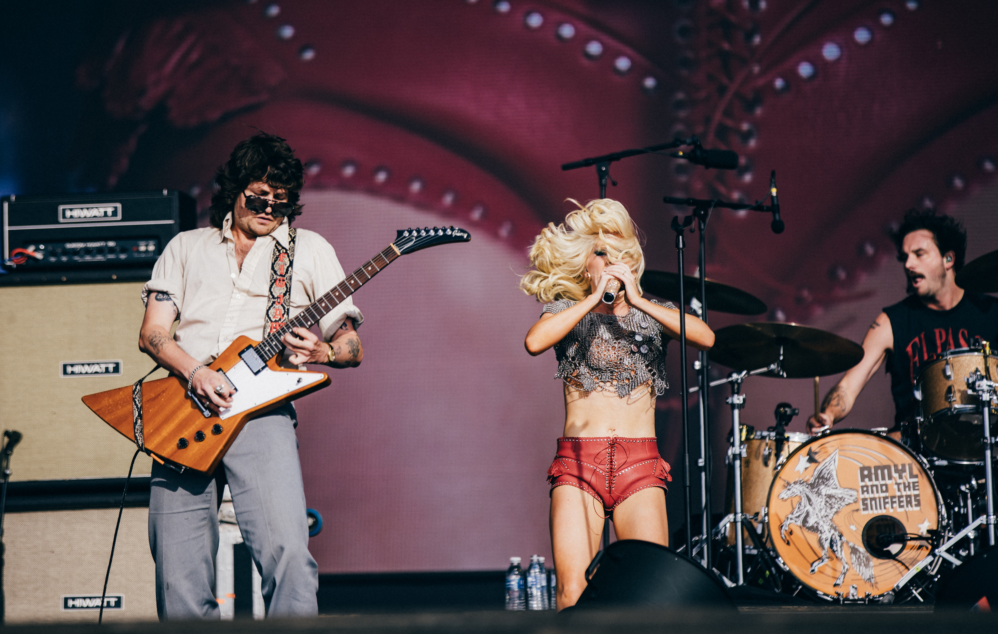 Amyl & The Sniffers live at Reading 2025. Credit: Derek Bremner for NME