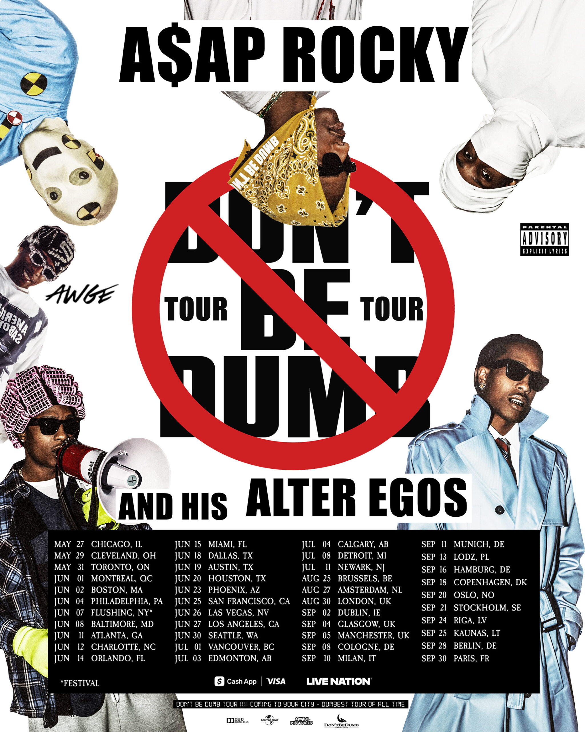 A$AP Rocky 2026 tour poster