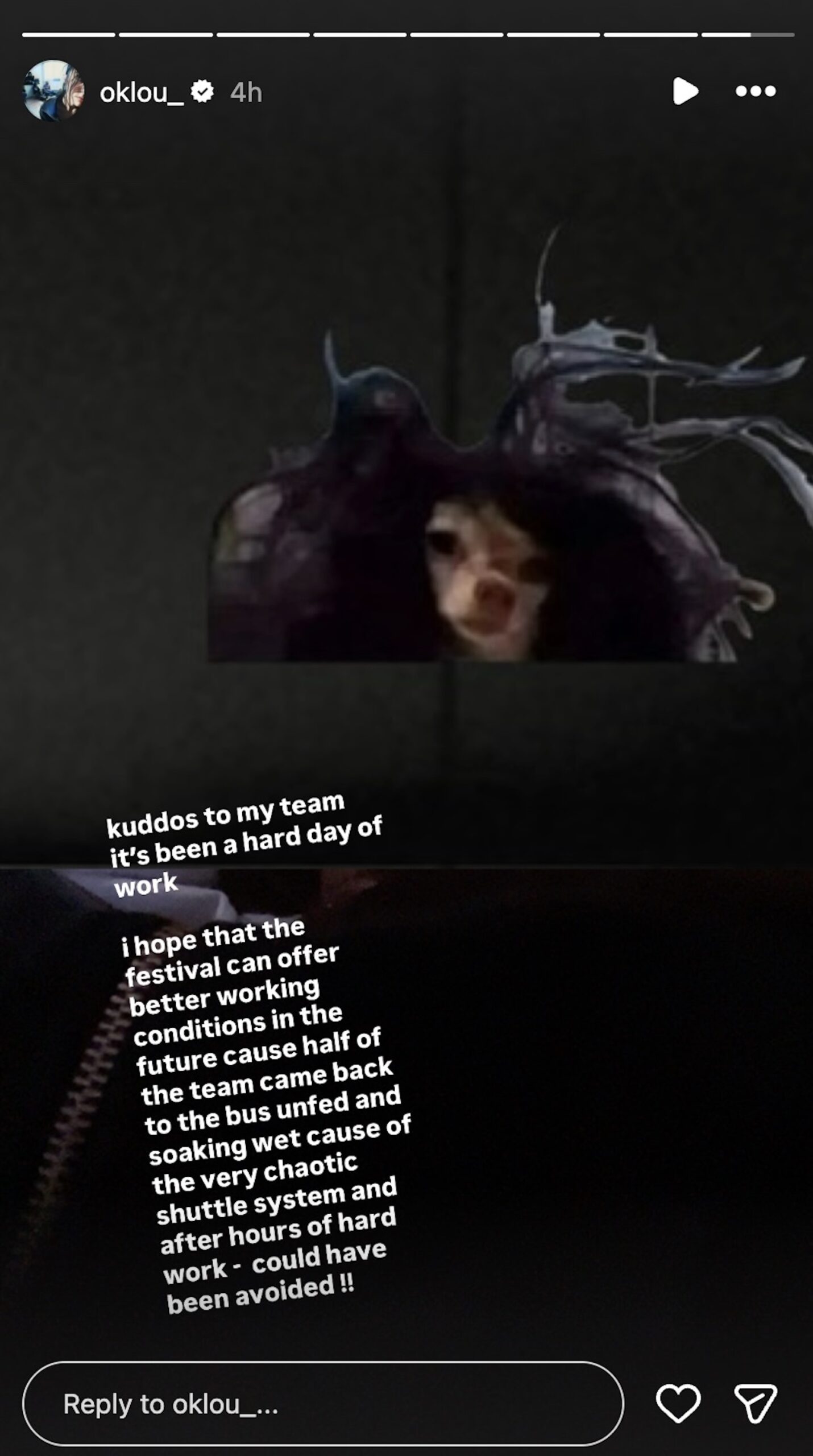 Oklou Instagram Stories screenshot