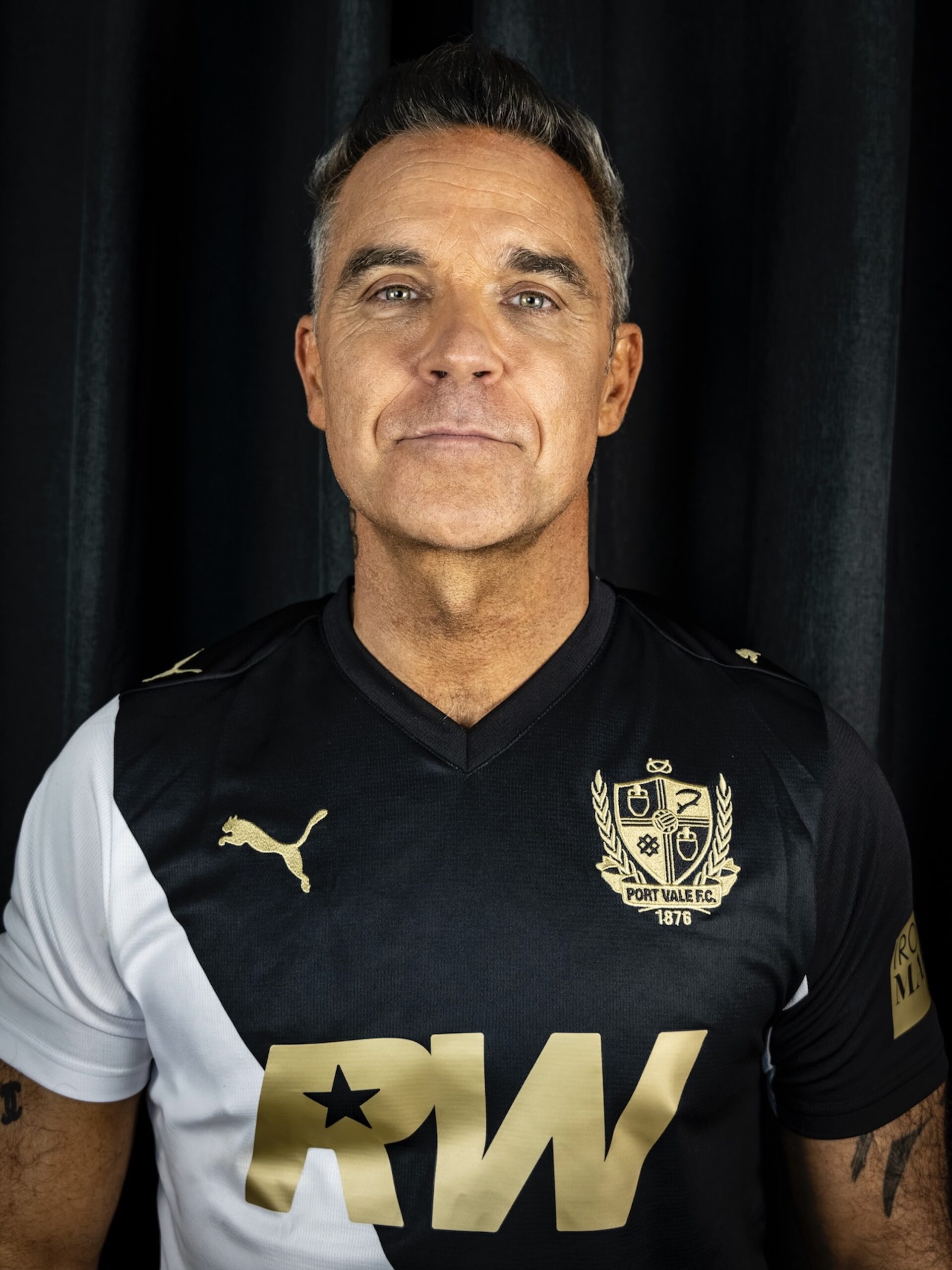 Robbie Williams X Port Vale collaboration. CREDIT: Joel Harrison