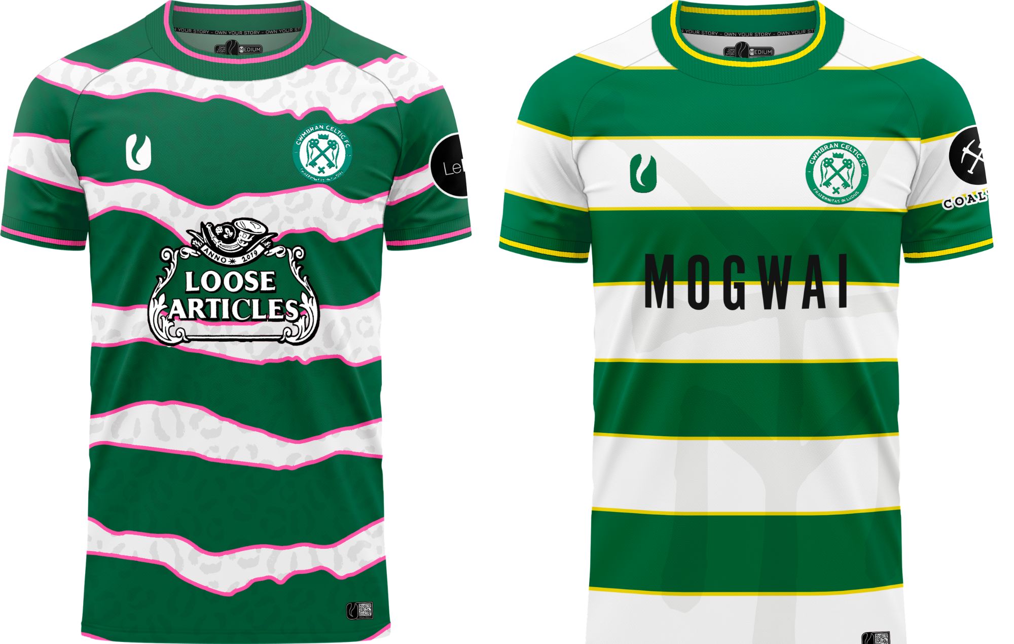 Cwmbran Celtic FC X Mogwai and Loose Articles kits. CREDIT: Press